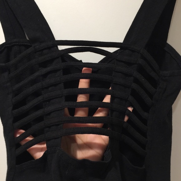 Long Spandex Dressy Black Tank Back String Design - Picture 8 of 8